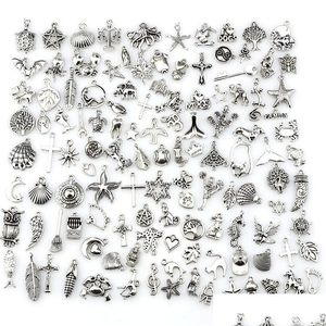 Charms Mix Charms 120st Vintage Antique Sier Mini Life Alloy Pendant Diy Jewelry Making Drop Leverans Findings Components DHQI5