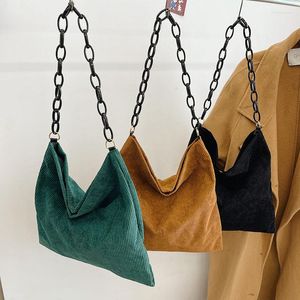 Вечерние сумки женщины сумки вельветовая ткань Корея Япония простая плечо повседневная цепная цепь сумка кошельки роскошные дизайнерские школы класс