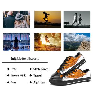 men women DIY custom shoes low top Canvas Skateboard sneakers triple black customization UV printing sports sneakers kele304