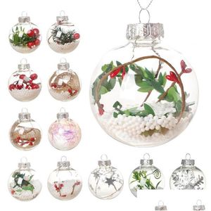 Decorazioni natalizie Decorazioni natalizie 1Pcs Albero Ciondoli a sfera trasparenti Plastica trasparente Palline Ornamenti regalo Festa di Natale Weddi Dhygh