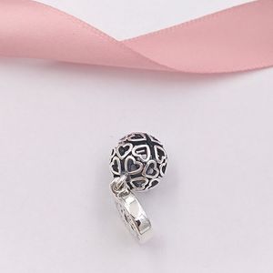 925 Sterling Silber Perlen Harmonische Herzen Baumeln Charm Charms Passend für europäischen Pandora-Stil Schmuck Armbänder Halskette 797255 AnnaJewel