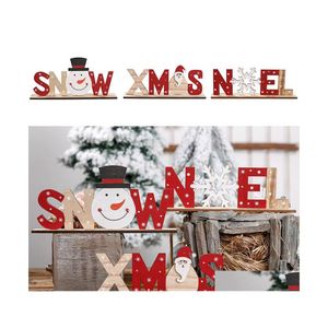 Christmas Decorations Christmas Decorations For Home Wooden Letter Santa Claus Ornaments Xmas Dinner Party Table Decor Warmchristmas Dhoyw