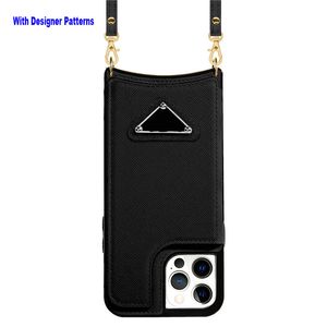 Casos de carteira projetados por luxo para iPhone 13 Pro Max Premium Pu Soft PU Couro IP14Plus 14 12 11 Caso de identificação de placa de metal triangular com Kickstand Slim