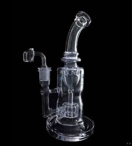 Klein Recycler Bong Hookahs Smoke glass Oil Burner Pipe Bubbler heady Dab Rigs Wax Water Bongs with 14mm joint