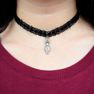 Suç Sanlan 1pcs Wicca Moon Goddess Spiral Chokers Kolye Pagan Mücevher Hediyesi