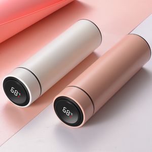 Water Bottles 500ML Smart Digital Thermos Cup Keeps Cold and Heat Thermal Bottle Temperature Display Preservation Vacuum Flask 221124