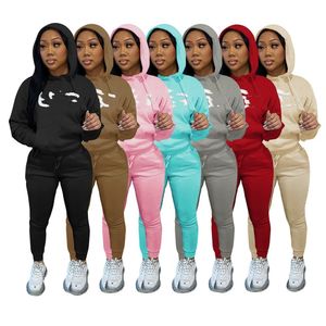 2024 Designer Jogging Suit Marca Mulheres Tracksuits Fleece Two Piece Set Manga Longa Hoodies Calças Sweatsuit Carta Bordado Outono Inverno Roupas Lady Outfits 8860-4