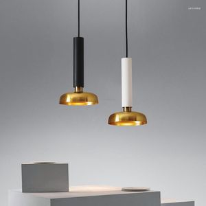 Lâmpadas pendentes Luzes LEDs nórdicos iluminação de brilho de brilho Black/Gold Light Flumtures Loft Lamp Kitchen