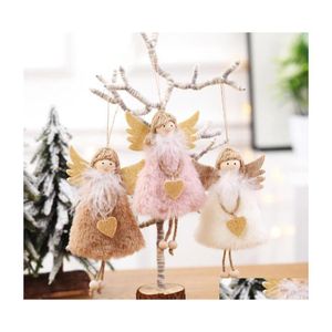 Adornos navideños Adornos navideños Lindo Año de Navidad Merry Tree Angel Dolls Ornamento Decoración Última decoración para el hogar Navidad Dhton