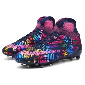 Elbise ayakkabıları grafiti unisex cleats fg futbol açık eğitim çorap botları spor ayakkabı karışık renk uzun sivri futbol çim futsal 221125