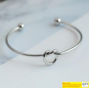 Autentisk 925 Sterling Silver Cuff Bangle for Women Brand Logo Fit Pandora Charm Pärlor Silverarmband DIY -smycken