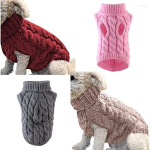 Abbigliamento per cani Maglione Cappotto Maglione invernale per animali domestici Gilet per gatti Caldo e morbido dolcevita in lana lavorata a maglia Vestiti all'uncinetto per abiti Chihuahua piccoli e medi