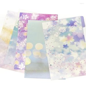 5sheets/set A5 A6 Binder Index Dividers For Loose-leaf Notebook Notepad Elegant Separator Page Colorful Paper Board Stationery