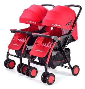 Tvillingar kan sitta och ligga i barnvagnar barn är rymliga bärbara baby är lätt dubbelhandad barnvagnsdelar tillbehör8662460
