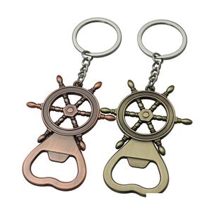 Key anéis de barco leme garrafa abridor de garrafa chave anéis de bronze metal color de verão abridores de cerveja Keychain Kitchen bar ferramentas Delive Delive Dhrxv