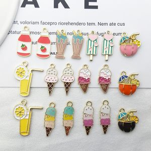 Niedlicher Cup-Charms-Anhänger für Schlüsselanhänger, Halskette, Armband, Ohrringe, Schmuckherstellung, Eiscreme, Zubehör, Zubehör, Weihnachtsgeschenk, Großhandel