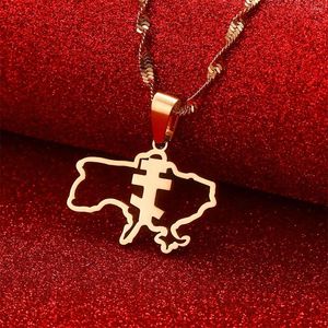 Pendant Necklaces Orthodox Christianity Church Eternal Cross Necklace Jewelry Ukraine Map Gifts