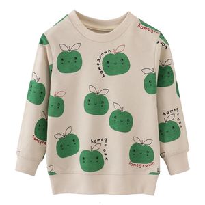 Pullover Jumping Meters Arrival Apples Print Girls Sweatshirts تبيع ملابس الأطفال ذات الأكمام الطويلة قمصان الخريف 221125