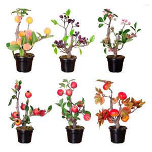 装飾的な花人工植物ボンサイスモールツリーポットポットフェイクプランター装飾品のためのウェディングパーティーエルガーデンの装飾