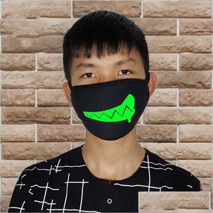 Designer Masks Face Masks Mouth Respirators Mascherine Thick Fluorescence Anti Dust Cold Proof Unisex Breathing Foldable Black Venti Dhyus