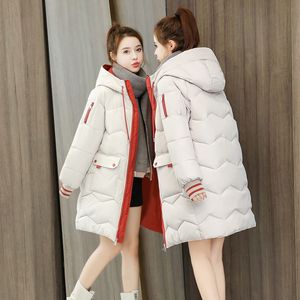 Kadınlar Down Parkas Kış Kadın Ceket Katlar Uzun Kadın Pamuklu Kapşonlu Palto Palto Kalın Sıcak Ceketler Rüzgar Yalıtımlı Gündelik Öğrenci Kat 221125