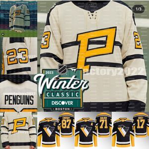 87 Sidney Crosby Penguins 2023 Winter Classic jersey Kris Letang Jake Guentzel Tristan Jarry Jeff Carter Evgeni Malkin Casey DeSmith Bryan Rust Kasperi Kapanen