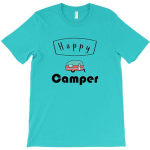 Herren-T-Shirts Herren-T-Shirts Happy Camper T-Shirt Camiseta Kleidung Sommerleben ist fremd Mann Kurzarm T-Shirt O-Neck Männer online Tees