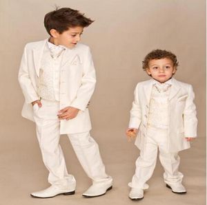 Custom Suit Boys Ivory 4 piece Suit Boy Wedding Suits Boy Tuxedo JacketPantsVesttie Boys Dress Suit 2018 Boy039s Formal We8019023 on Sale