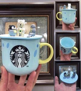 2021 Animal Starbucks Cup Luxury Cups Couple Ceramic Mugs with Lids Morning Mug Milk Coffee Tea Breakfast Valentines Day264R1780297