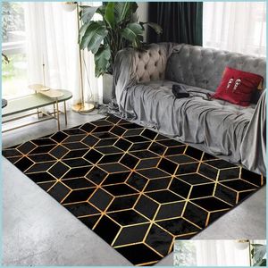 Tapetes carpetes nórdicos carpetes geométricos modernos sala de estar caseira tapets de bagueiro de quarto de salão não deslizamento capacho rosa Lounge 1284 v2 dr dhecg