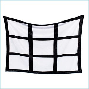 Blankets Square Blanket Sublimation Blank 76X102Cm Diy Black White Fashion Printing Pictures Baby Children Blankets Outdoors 19 76Yp Dhxud