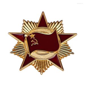 Broches Soviéticos Red Star Insignia Badge CCCP Communism Award Jóias Militares