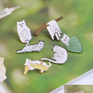 Szpilki broszki zwierzęce piny broszka kota Enamowa kreskówka szpilka klapowa dla kobiet mężczyzn top sukienka