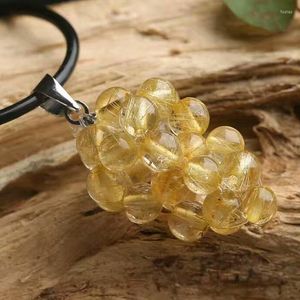 Pendant Necklaces Wholesale Hand Made Gold Hair Natural Crystal Pendants Grape Shape Necklace Lucky For Women With Chain Fashion Jewelry