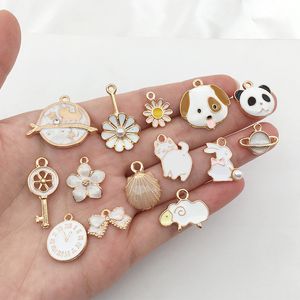 Charms for Keychain Colar Bracelet Brincelings Jóias Fazendo suprimentos de colorido dourado Animal Panda Starfish descobertas Componentes Ateses do presente de Natal por atacado