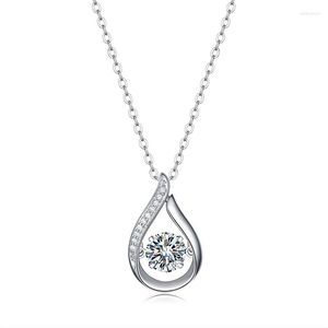 Correntes 999 Colar de prata Moissanite Drop pendente Jóias de moda Clavicle Chain Festival Presente 2022