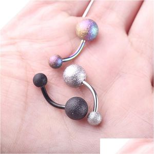 Кнопка для пупок колокольчика прокол DL Польский мяч Belly Ring Кольцо из нержавеющей стали Аллергия на кнопки Bell Bell для женщин для женщин мода Jewel Dhq8b