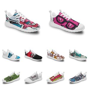 Мужчины Женщины Custom Sports Shoes Anime Cartoon Animal Design Diy Word Black Blue Red красный красочный мужской тренер на открытом воздухе 175