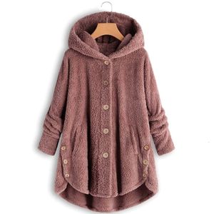 Women's Vests coats wool blends Autumn Winter Coat Women Warm Teddy Bear Jacket Female Plush Hooded 221125