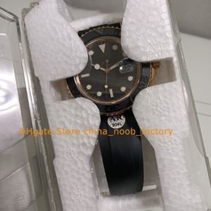 Rose Gold Watches for Mens 40mm Sapphire Dial preto Moldura de cer￢mica Everose Gold Rubber Bracelet ARF Classic Mechanical 904L A￧o cal.3135 Rel￳gio de movimento autom￡tico