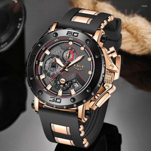 Armbandsur 2022 Lige Luxury Mens Watches Original Case Large Dial Watch Men Business Wristwatch Sports for Relogio Masculino Box