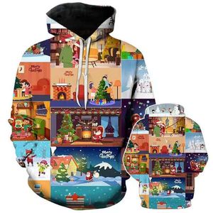 Herbst/Winter Neue 3D Heißer Weihnachten Schädel Druck Hoodie Europäischen und Amerikanischen männer Lose Pullover Hoodies 014