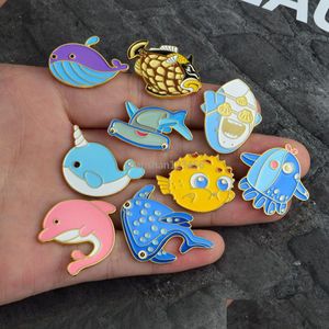 Pins Brooches Enamel Cartoon Sea Shark Whale Brooch Pins Lapel Pin For Women Men Top Dress Co Fashion Jewelry Drop Delivery Dhpme