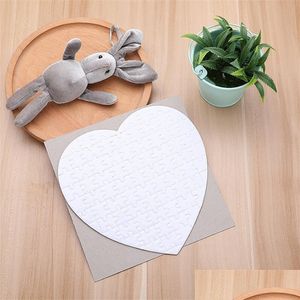 Pappersprodukter Jigsaw Puzzle Printing Products Heart Papers Sublimation Blank förbrukningsvaror Material Slät pappersgåva för pojkar flickor DH51E