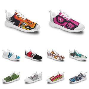 Homens Menino Mulheres Custom Sports Sapatos Anime Cartoon Design Animal Diy Palavra preta branca azul vermelho Colorido ao ar livre Mens treinador 178