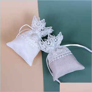 Verpackungsbeutel Hochzeit Spitze Süßigkeiten Dstring Verpackungsbeutel Schmuck Geschenkpapier Taschen Souvenir Stickerei Weiß 1 46Xz Q2 Drop Delivery Office Dh2Ir