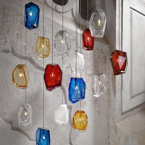 Pendelleuchten nach Maß, Hochzeitsbankett, Ballsaal, großer Kronleuchter, Kunstglas, Kristallstein, Beleuchtung, große Lampe für El Villa-Projekt