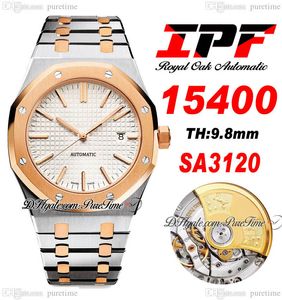 IPF 41mm 1540 A3120 Mens Mens Watch Ultra-Thin 9.8mm نغمة الذهب Rose Silver Dial Stick Stick Stick Stick Stice Steel Super Edition Watches PureTime F6