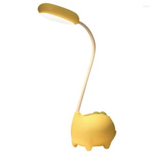 Lampy stołowe Śliczne kreskówki dinozaur mała lampa USB ładowanie koloru dotyk Zmiana dzieci uczniowie uczenia się ochrony wzroku