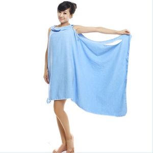 Bath Towel Superfine Fiber Bath Towel Sling Solid Color Bathrobe Wearable Water Uptake Shower Skirt Bathroom 150X80Cm Lady New 9Yq G Dhn5B